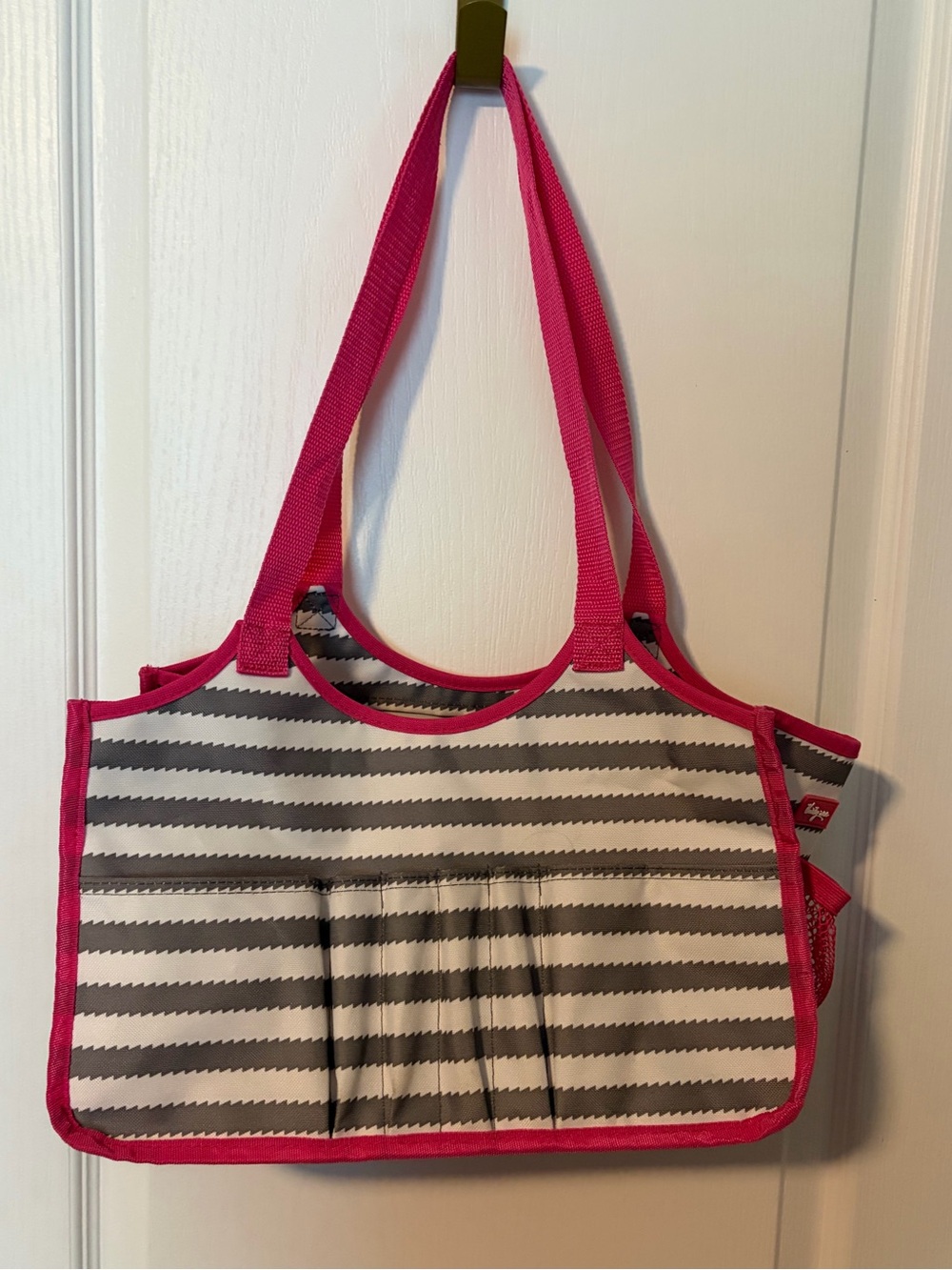Thirty-one Striped Gray and Pink  Tote Bag